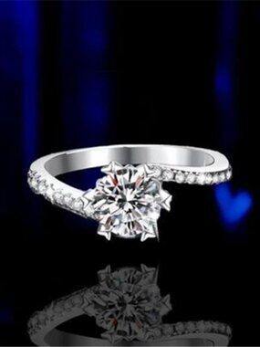 1 Carat 925 Sterling Silver Moissanite Ring